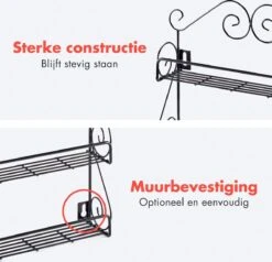 KitchenBrothers Kruidenrek - Staand En Ophangbaar - Voor 21 Potjes - 3 Laags - Metaal -Huishoudelijke Artikelen Winkel 1200x1156 4