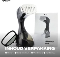 Kledingstomer - Handstomer - Stoomreiniger - Stomer - Inclusief Opzetborstel En Maatbeker - Groot Waterreservoir (300 Ml) - Snel Opgewarmd (30 Sec) - 3 Standen - 1500W - Merk: Rockerz Home - Kleur: Zwart -Huishoudelijke Artikelen Winkel 1200x1158 10