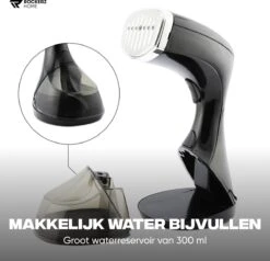 Kledingstomer - Handstomer - Stoomreiniger - Stomer - Inclusief Opzetborstel En Maatbeker - Groot Waterreservoir (300 Ml) - Snel Opgewarmd (30 Sec) - 3 Standen - 1500W - Merk: Rockerz Home - Kleur: Zwart -Huishoudelijke Artikelen Winkel 1200x1158 11