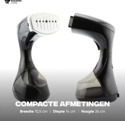 Kledingstomer - Handstomer - Stoomreiniger - Stomer - Inclusief Opzetborstel En Maatbeker - Groot Waterreservoir (300 Ml) - Snel Opgewarmd (30 Sec) - 3 Standen - 1500W - Merk: Rockerz Home - Kleur: Zwart -Huishoudelijke Artikelen Winkel 1200x1158 9