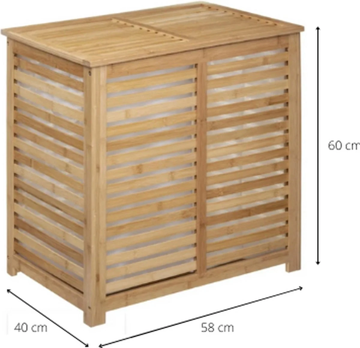 Merkloos Bamboe Wasmand XL Dubbel - Rieten Mand Met Deksel - 60 X 40 X 58 Cm 4 Merkloos Bamboe Wasmand XL Dubbel - Rieten Mand Met Deksel - 60 X 40 X 58 Cm - Afbeelding 2