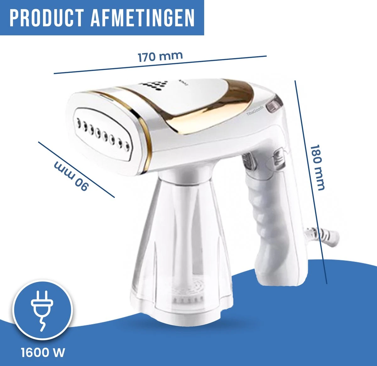 TibaGoods Luxe Kledingstomer - Handstomer - Ontkreuker - Stoomreiniger - Warmt Snel Op - Inclusief 2 Opzetborstels - 1600w - 250ml 11 TibaGoods Luxe Kledingstomer - Handstomer - Ontkreuker - Stoomreiniger - Warmt Snel Op - Inclusief 2 Opzetborstels - 1600w - 250ml - Afbeelding 9