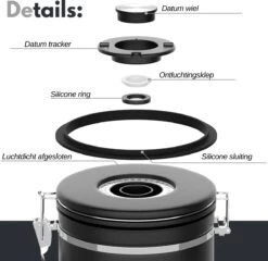 VAIVE Koffieblik - Koffiebus - Koffieblikbewaarblik - Bewaarbus Koffie - Voorraadpotten - Voorraadbussen - Voorraadbus -1.8L -Huishoudelijke Artikelen Winkel 1200x1167 3
