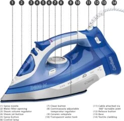 Bomann DB 6006 CB - Stoomstrijkijzer - Draadloos - 2400W - Blauw/Wit 27 Bomann DB 6006 CB - Stoomstrijkijzer - Draadloos - 2400W - Blauw/Wit -Huishoudelijke Artikelen Winkel 1200x1169 15