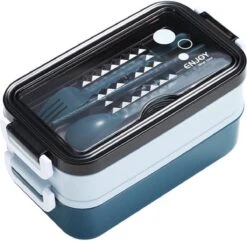 Lunchbox - Meal Prep Bakjes - Lunch Box Met Deksel - Meal Prep – Bento Box - Lunchtrommel Met Bestek Blauw -Huishoudelijke Artikelen Winkel 1200x1170 1