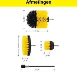 Merkloos 4-delige Borstelset Voor Boormachine - Inclusief Verlengstuk - Opzetborstels - Schrobborstel - Schuurborstel - Schoonmaakborstel - Tapijtreiniger - Brush - Geel - Gratis Verzending -Huishoudelijke Artikelen Winkel 1200x1170 6