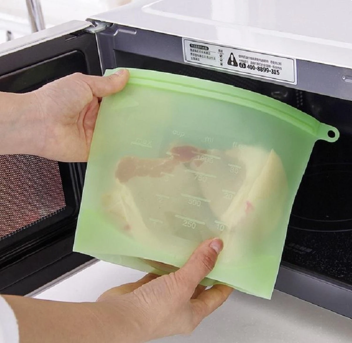 Siliconen Vershoudzakken | Bewaarzakken | Diepvrieszakken | Herbruikbaar | Lekvrij | Set 4-Stuks 1000ml | Vries & Hitte Bestendig | 4 Kleuren 5 Siliconen Vershoudzakken | Bewaarzakken | Diepvrieszakken | Herbruikbaar | Lekvrij | Set 4-Stuks 1000ml | Vries & Hitte Bestendig | 4 Kleuren - Afbeelding 3