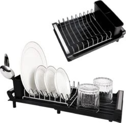 MIRI Afdruiprek – Afwasrek – Uitschuifbaar – Met Lekbak In Gootsteen – Afwas – Roestvrij Staal – Zwart 13 MIRI Afdruiprek – Afwasrek – Uitschuifbaar – Met Lekbak In Gootsteen – Afwas – Roestvrij Staal – Zwart -Huishoudelijke Artikelen Winkel 1200x1173 2