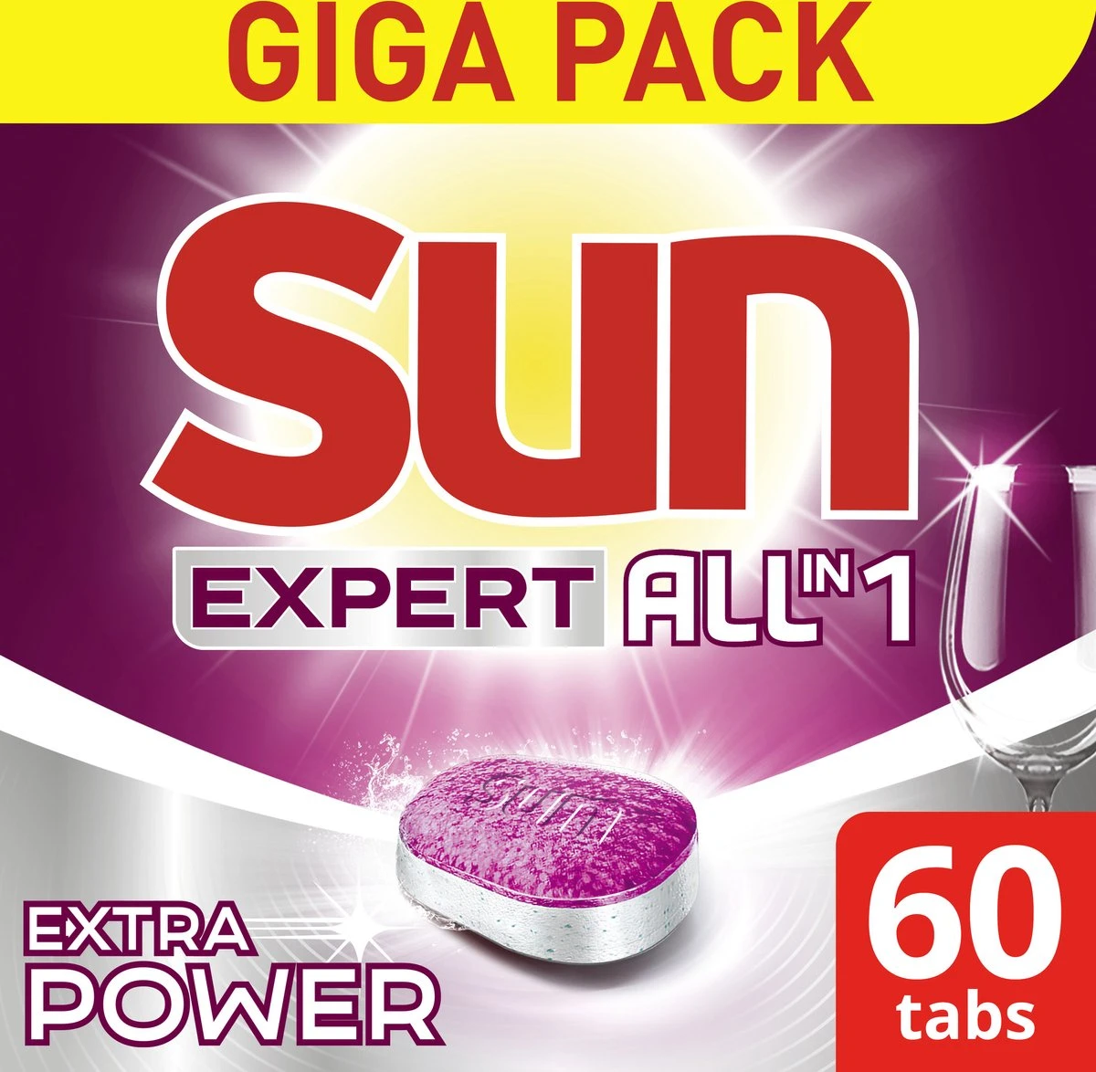 SUN® Sun Expert All-in 1 Vaatwastabletten - 60 Tabletten - Voordeelverpakking 5 SUN® Sun Expert All-in 1 Vaatwastabletten - 60 Tabletten - Voordeelverpakking - Afbeelding 3