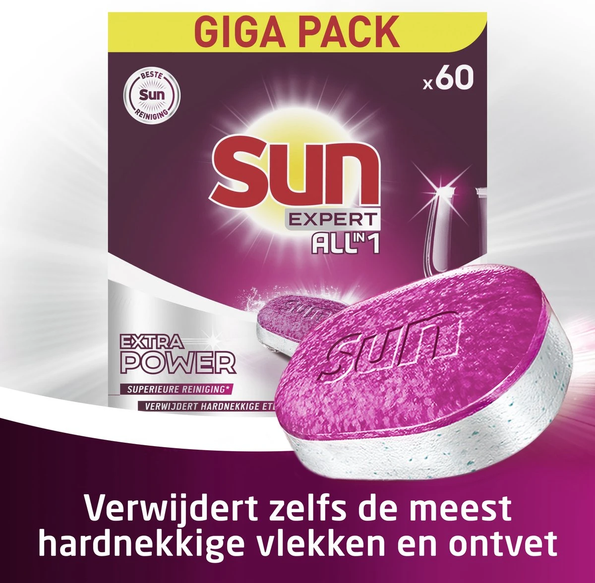 SUN® Sun Expert All-in 1 Vaatwastabletten - 60 Tabletten - Voordeelverpakking 7 SUN® Sun Expert All-in 1 Vaatwastabletten - 60 Tabletten - Voordeelverpakking - Afbeelding 5