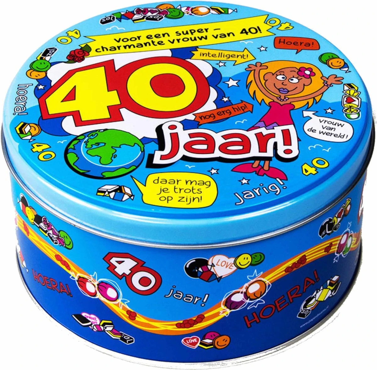 40 Jaar Snoeptrommel/voorraadtrommel Voor Vrouw 14 X 7,5 Cm - 40e Verjaardag - 40e Verjaardag Cadeau / Versiering 3 40 Jaar Snoeptrommel/voorraadtrommel Voor Vrouw 14 X 7,5 Cm - 40e Verjaardag - 40e Verjaardag Cadeau / Versiering