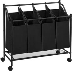 Acaza Stevige Wassorteerder - Wasmand Op Wieltjes Met 4 Uitneembare Vakken - 140L - Zwart 19 Acaza Stevige Wassorteerder - Wasmand Op Wieltjes Met 4 Uitneembare Vakken - 140L - Zwart -Huishoudelijke Artikelen Winkel 1200x1187 8