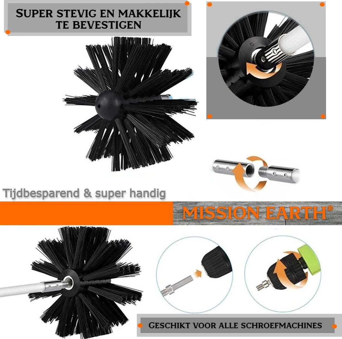 Schoorsteenveegset - 8 Meter - 2 Borstelkoppen - Professioneel - Schoorsteen Borstel - Veegkit - Haardset Voor Houtkachel - Flexibel - Schoorsteenveger - Pelletkachel Accessoires - Schoorsteen Reiniger - Geschikt Voor Boormachines 8 Schoorsteenveegset - 8 Meter - 2 Borstelkoppen - Professioneel - Schoorsteen Borstel - Veegkit - Haardset Voor Houtkachel - Flexibel - Schoorsteenveger - Pelletkachel Accessoires - Schoorsteen Reiniger - Geschikt Voor Boormachines - Afbeelding 6