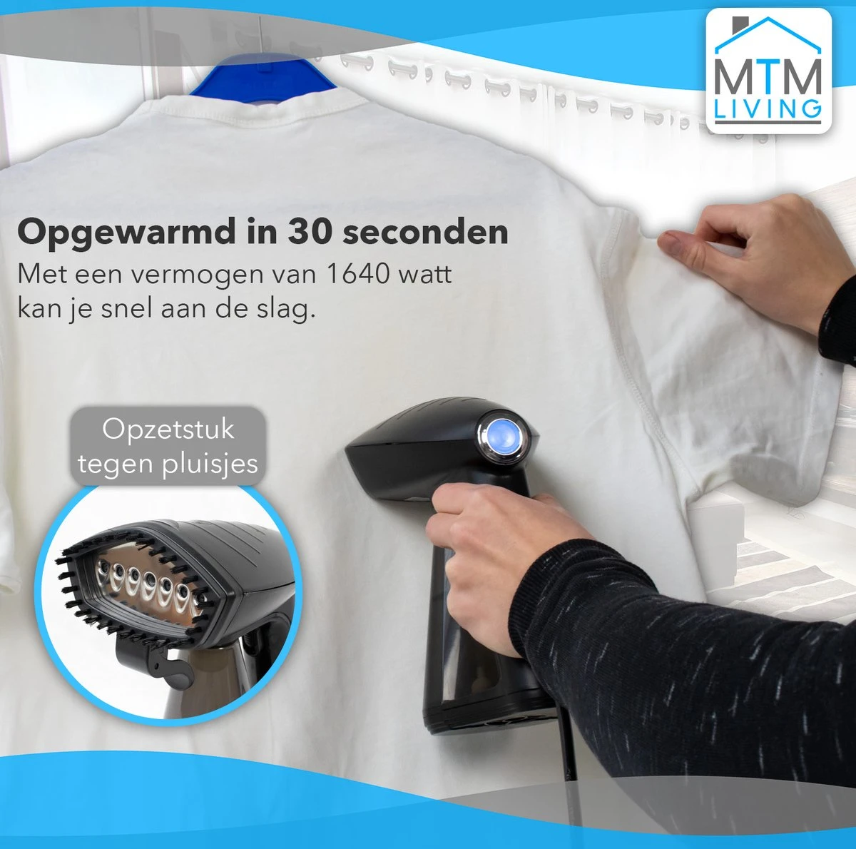MTM Kledingstomer - Handstomer Kleding - Zwart - Stoomreiniger - Stoomapparaat Kleding 8 MTM Kledingstomer - Handstomer Kleding - Zwart - Stoomreiniger - Stoomapparaat Kleding - Afbeelding 6