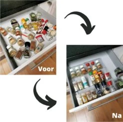 Merkloos Kruidenrek Lade - Kruiden Organizer - Kruidenrek Uitschuifbaar - Lade Organizer - Kruiden Opbergen Lade - Kruidenrekje Schuif - Min. 20x42 Max. 40x42 -Huishoudelijke Artikelen Winkel 1200x1192 5