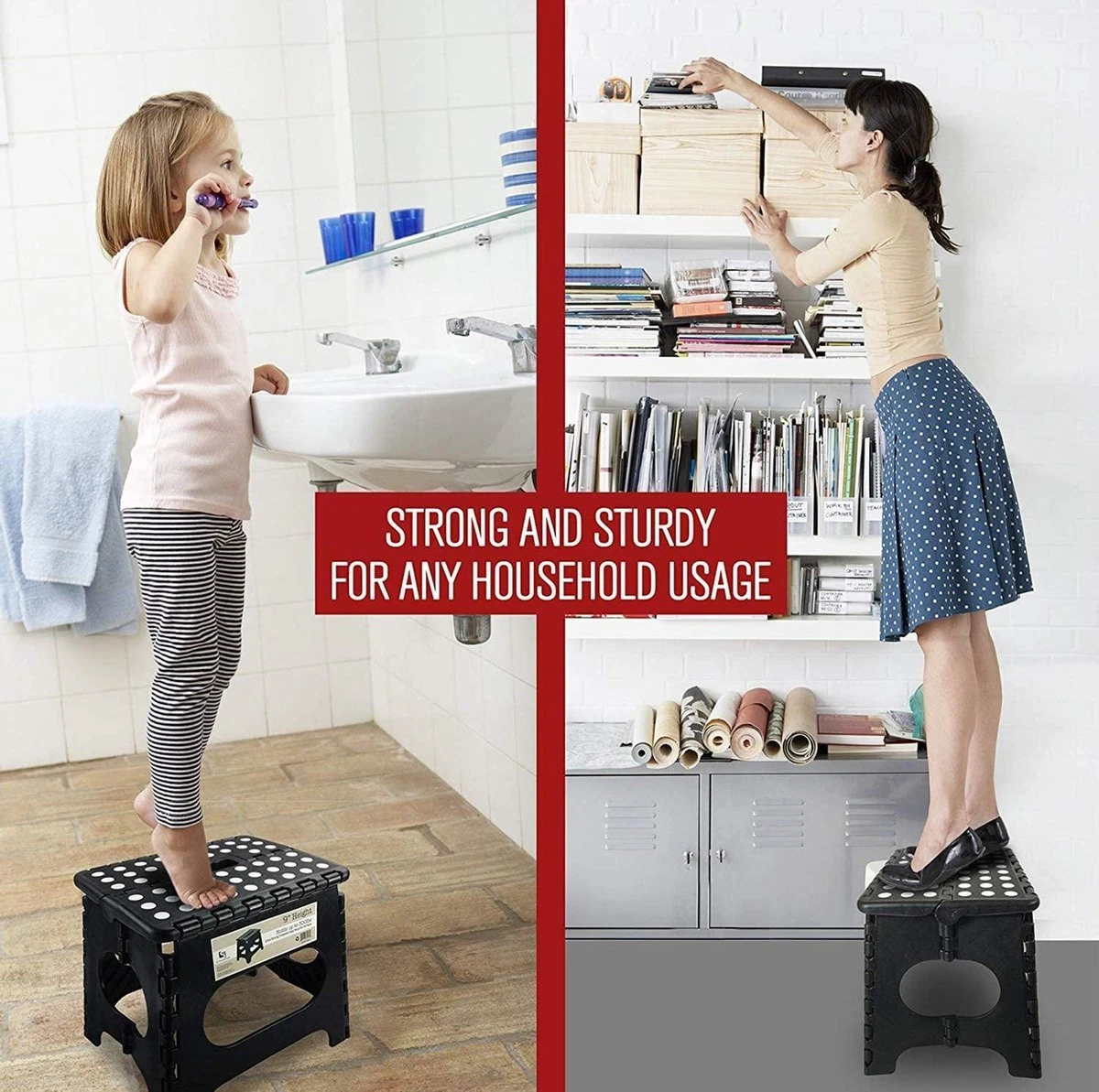 Buxibo - Kruk - Krukje - Keukentrap - Keukentrapje - Opvouwbaar Trapje - Keuken/Badkamer/Schuur Trapje - 29 X 24 X 40cm 8 Buxibo - Kruk - Krukje - Keukentrap - Keukentrapje - Opvouwbaar Trapje - Keuken/Badkamer/Schuur Trapje - 29 X 24 X 40cm - Afbeelding 6