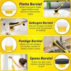 Trendosa Elektrische Schoonmaakborstel - Elektrische Schrobborstel - Poetsmachine - Handborstel - Scrubber- De Badkamer/Keuken/Auto- 10 Opzetstukken Geel 15 Trendosa Elektrische Schoonmaakborstel - Elektrische Schrobborstel - Poetsmachine - Handborstel - Scrubber- De Badkamer/Keuken/Auto- 10 Opzetstukken Geel -Huishoudelijke Artikelen Winkel 1200x1195 11
