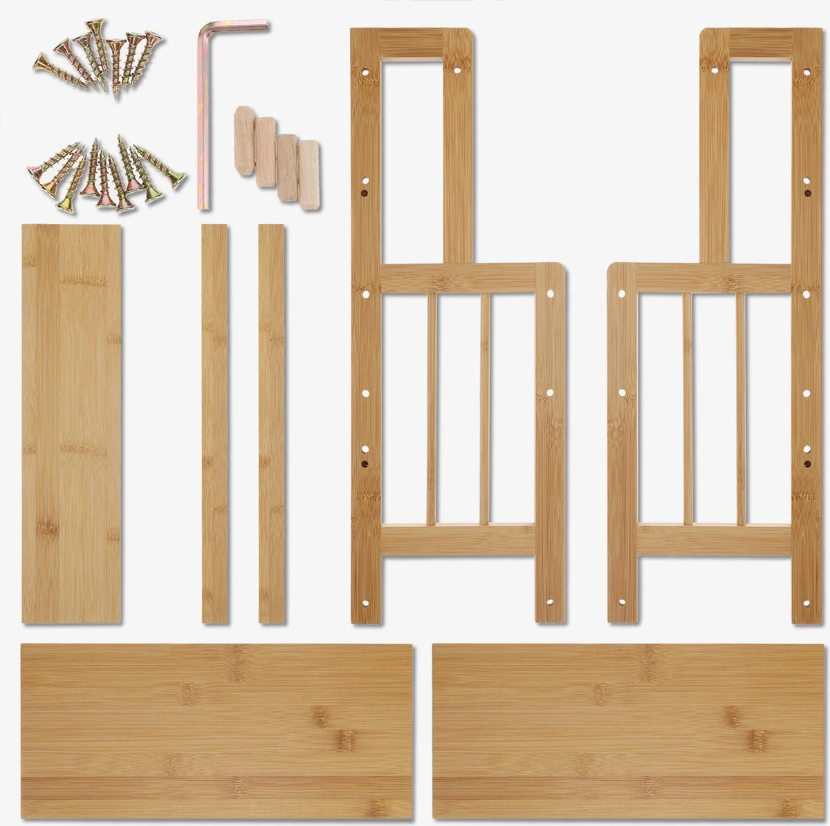 Navaris Keukenrek Met 3 Planken - Verstelbaar Kruidenrek Van Bamboe - Staand - Stevige Constructie - Natuurlijk Bamboehout - Waterafstotend 8 Navaris Keukenrek Met 3 Planken - Verstelbaar Kruidenrek Van Bamboe - Staand - Stevige Constructie - Natuurlijk Bamboehout - Waterafstotend - Afbeelding 6