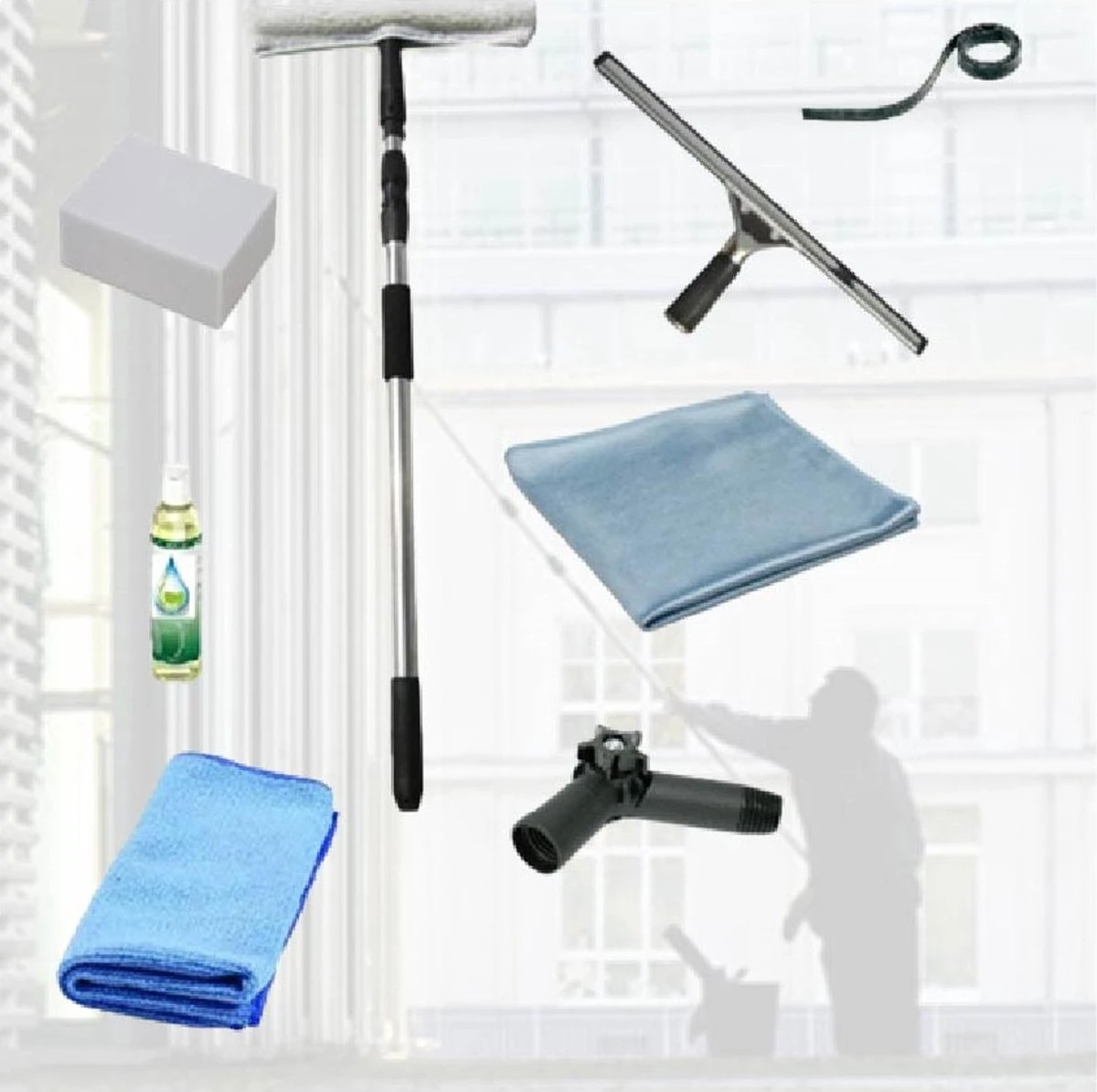 Telescoopsteel Ramenwassen Raamwisser Met Telescoopsteel Ramenwassen Pulex + Inwasser 4 Meter Luxe Met Hoekstuk 3 Telescoopsteel Ramenwassen Raamwisser Met Telescoopsteel Ramenwassen Pulex + Inwasser 4 Meter Luxe Met Hoekstuk