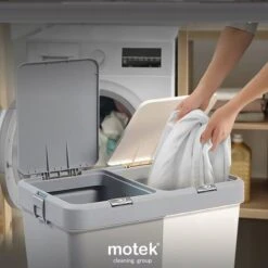 Motek® - Wasmand - 2 Vakken Met Deksel - Met Touch Deksel - Gemaakt Van 100% Gerecycled Kunststof - 80 L - Wasmand Met Deksel - Wassorteerder - Grijs - Wit 17 Motek® - Wasmand - 2 Vakken Met Deksel - Met Touch Deksel - Gemaakt Van 100% Gerecycled Kunststof - 80 L - Wasmand Met Deksel - Wassorteerder - Grijs - Wit -Huishoudelijke Artikelen Winkel 1200x1198 56