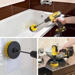 Merkloos 4-delige Borstelset Voor Boormachine - Inclusief Verlengstuk - Opzetborstels - Schrobborstel - Schuurborstel - Schoonmaakborstel - Tapijtreiniger - Brush - Geel - Gratis Verzending -Huishoudelijke Artikelen Winkel 1200x1199 33