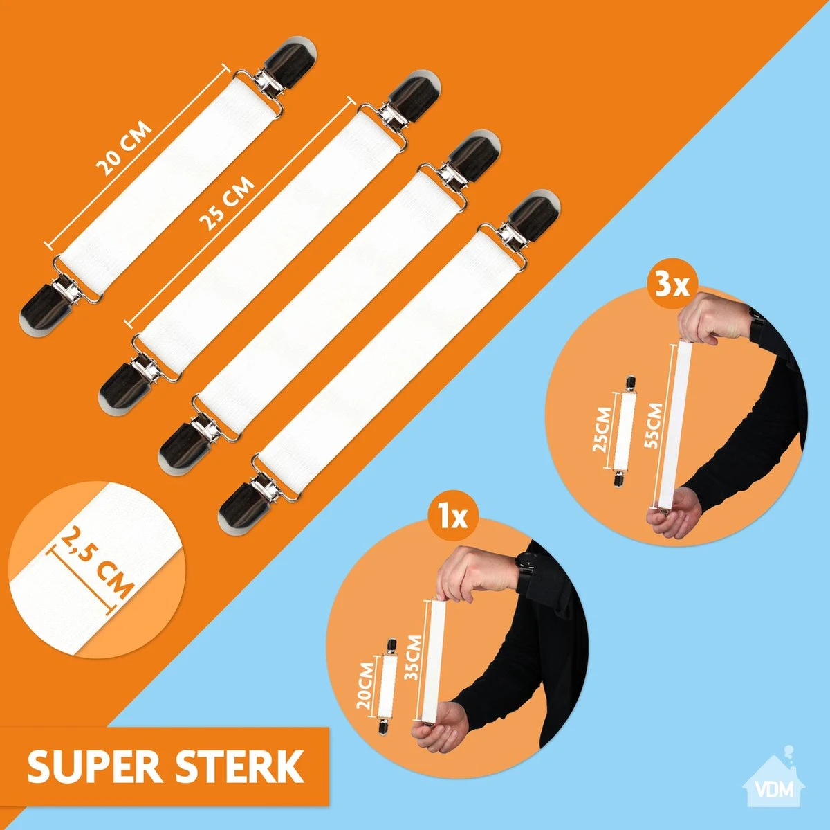 LaundrySpecialist Universele Lakenspanners - Set Van 4 Stuks - Multifunctioneel - Overtrekspanners Voor Jouw Strijkplankhoes 7 LaundrySpecialist Universele Lakenspanners - Set Van 4 Stuks - Multifunctioneel - Overtrekspanners Voor Jouw Strijkplankhoes - Afbeelding 5