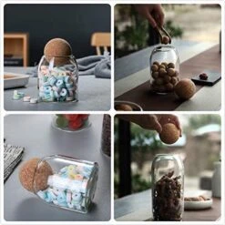 Igoods Helderglazen - Voorraadpot Met Kurkbal - Thee- En Koffiebus Met Bolvormig Houten Deksel - Voedselblikken - Keukenopslag - Opslagpotten -Huishoudelijke Artikelen Winkel 1200x1200 1025