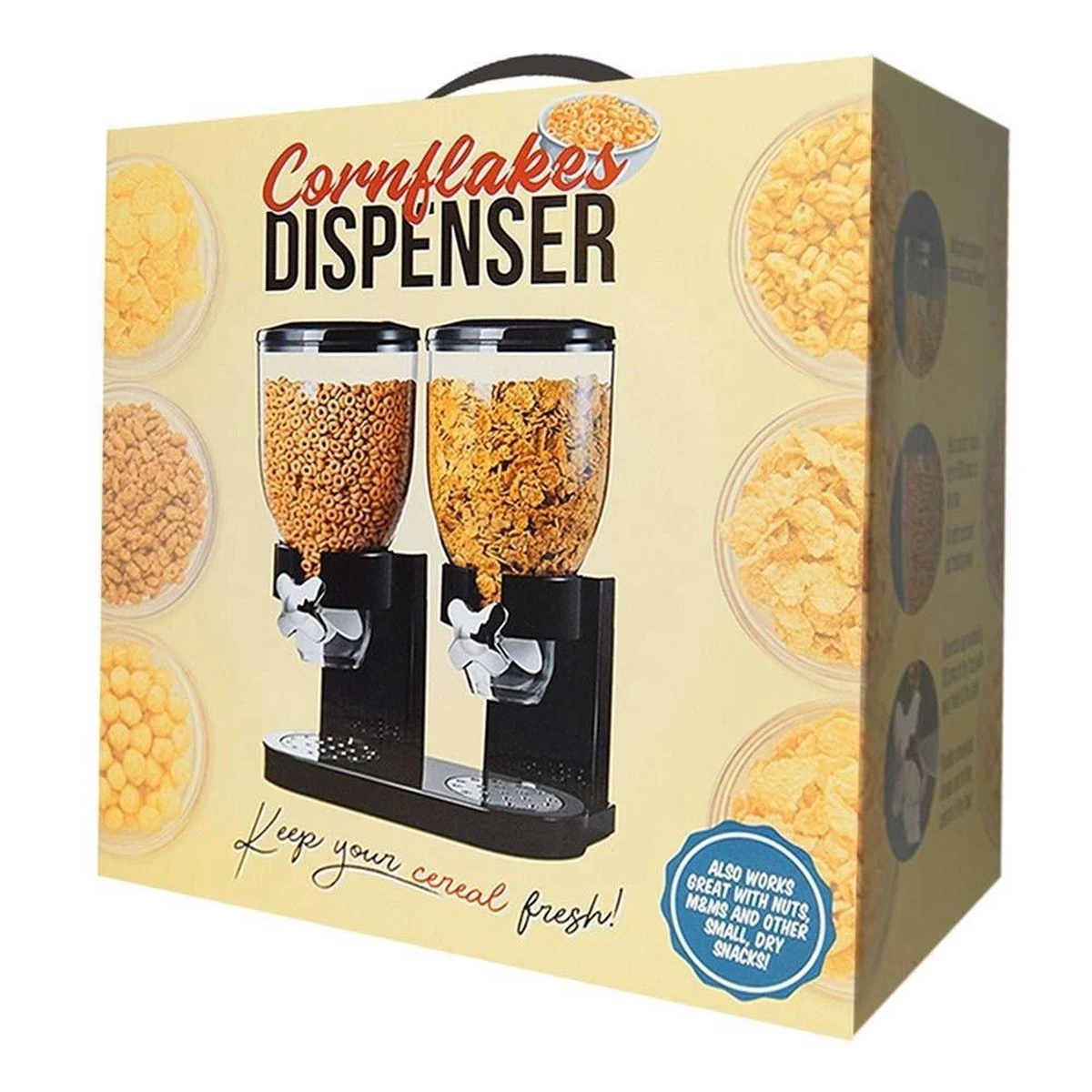 MikaMax Cornflakes Dispenser - Voorraadbus - Cornflakes Voorraadpot - Ontbijt Granendispenser - Zwart - 2 X 500 Gram 6 MikaMax Cornflakes Dispenser - Voorraadbus - Cornflakes Voorraadpot - Ontbijt Granendispenser - Zwart - 2 X 500 Gram - Afbeelding 4