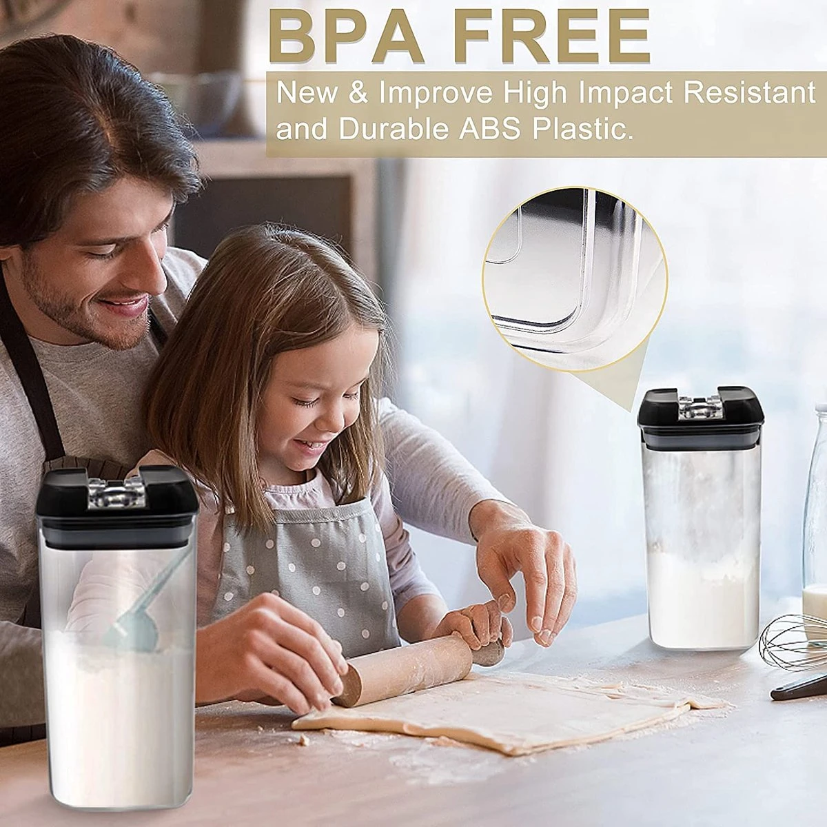 IGOODS - Voorraadpotten - Voorraaddozen- Voorraadboxen 7 Stuks - Met Zwarte Deksel 6 IGOODS - Voorraadpotten - Voorraaddozen- Voorraadboxen 7 Stuks - Met Zwarte Deksel - Afbeelding 4