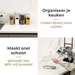 Stosh Voorraadpotten - Voorraadbussen - Vershouddoos - 4 Stuks - 4.0L - BPA Vrij - Kunststof -Huishoudelijke Artikelen Winkel 1200x1200 1060