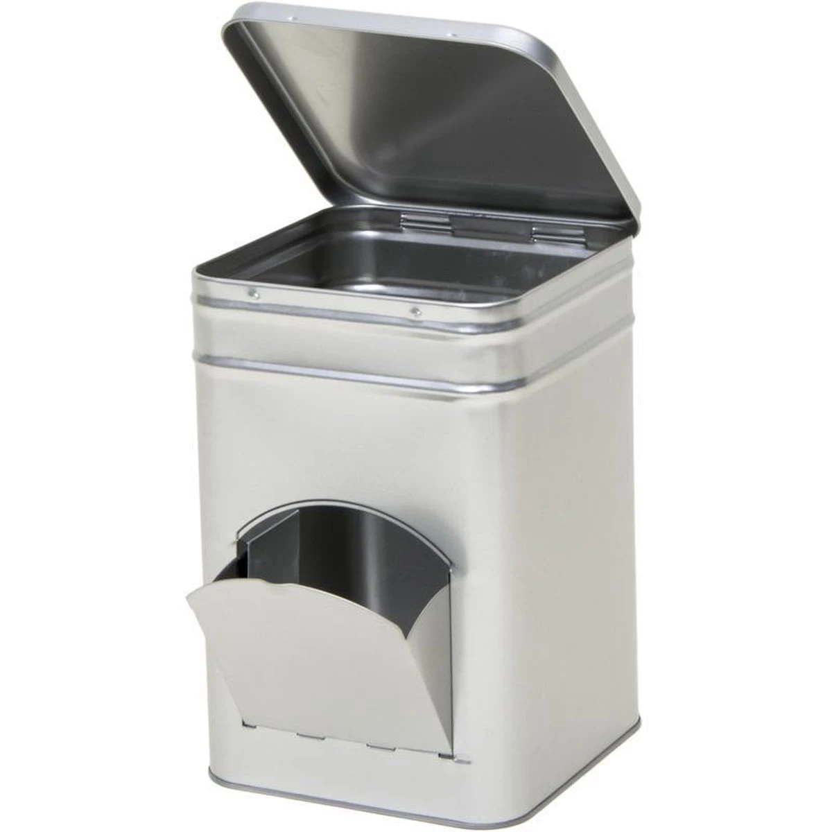 Merkloos 1x Zilver Vierkant Opbergblik/bewaarblik Met Dispenser 21 Cm - Zilveren Koffiecups/suikerklontjes Voorraadblikken - Voorraadbussen Met Dispenser 4 Merkloos 1x Zilver Vierkant Opbergblik/bewaarblik Met Dispenser 21 Cm - Zilveren Koffiecups/suikerklontjes Voorraadblikken - Voorraadbussen Met Dispenser - Afbeelding 2
