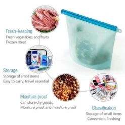 Merkloos Vershoudzakken Food Savers - Diepvrieszakken Vrieszakken Invrieszakken - Duurzaam Voedsel Bewaren - Siliconen - Herbruikbaar - Bewaarzakken - Lekvrij - BPA Vrij - Foodsavers - Fresh Bags - 3+1 Gratis -Huishoudelijke Artikelen Winkel 1200x1200 1084