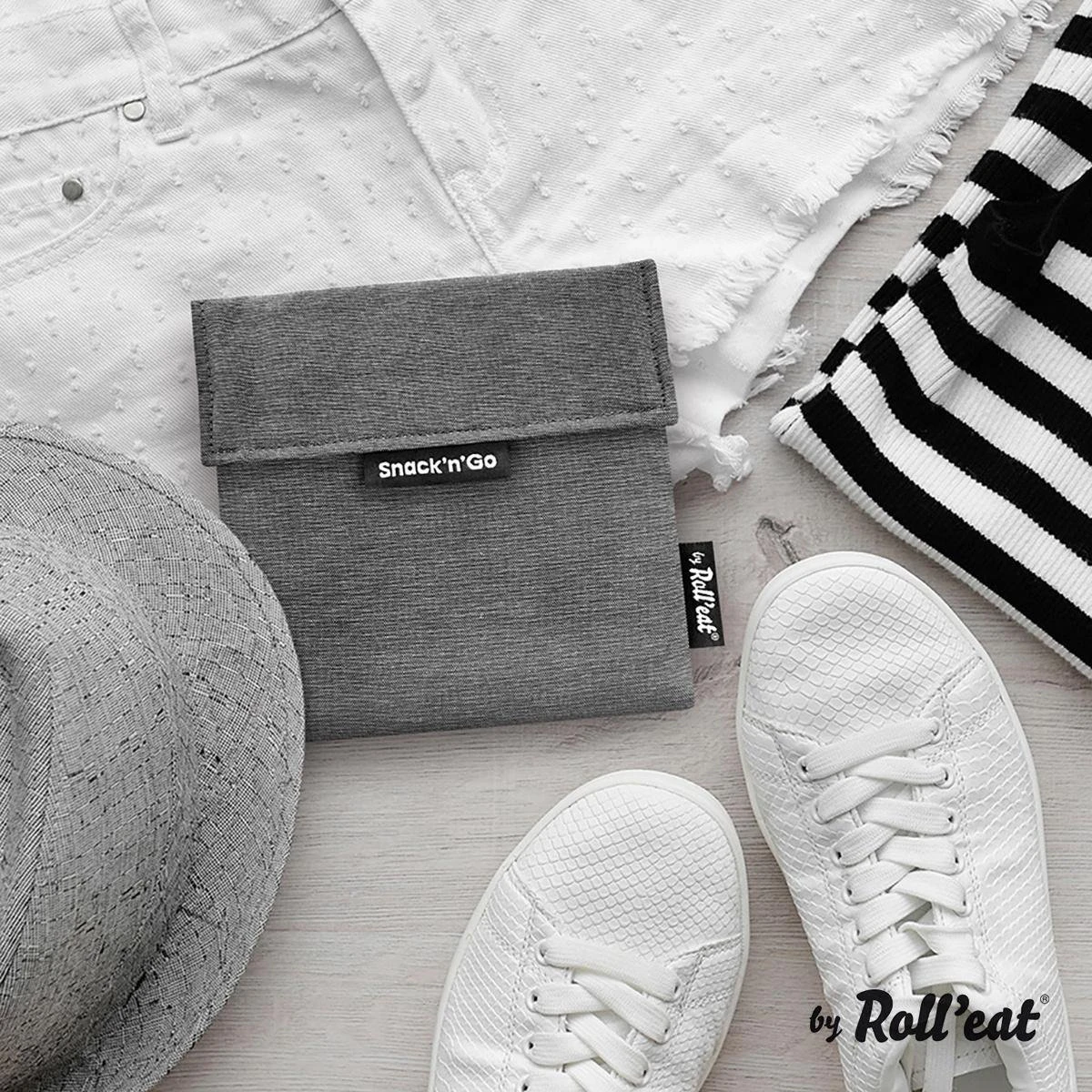 Roll'Eat Snack'n Go Herbruikbaar Boterhamzakje - Grijs 5 Roll'Eat Snack'n Go Herbruikbaar Boterhamzakje - Grijs - Afbeelding 3