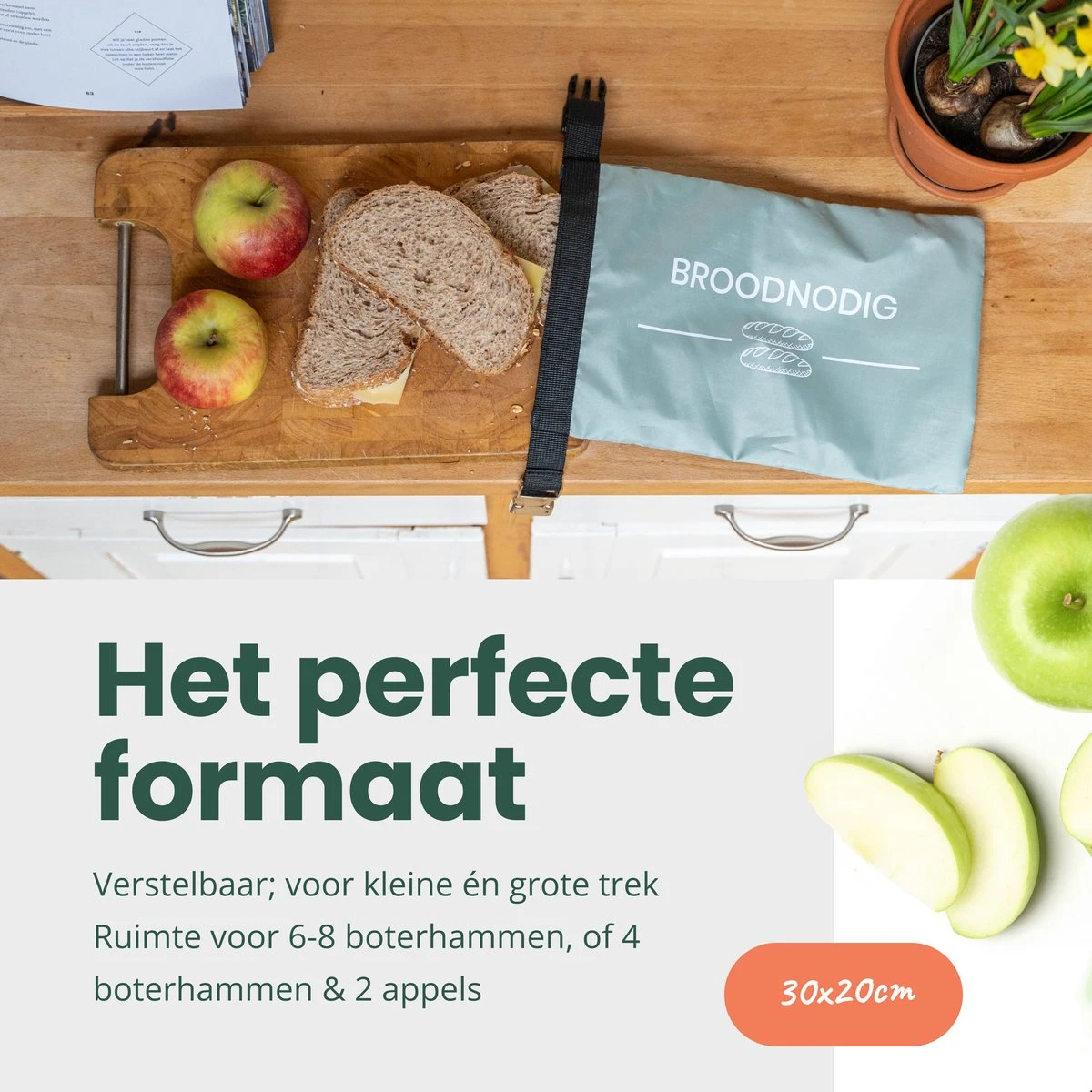 BROODNODIG® - Herbruikbare Boterhamzak - Van 100% Gerecyclede PET-flessen - Ideaal Als Diepvrieszakjes - Lunchzak - Herbruikbaar Boterhamzakje - Foodwrap - Lunchbox - 30x20cm - Pastel Groen 6 BROODNODIG® - Herbruikbare Boterhamzak - Van 100% Gerecyclede PET-flessen - Ideaal Als Diepvrieszakjes - Lunchzak - Herbruikbaar Boterhamzakje - Foodwrap - Lunchbox - 30x20cm - Pastel Groen - Afbeelding 4