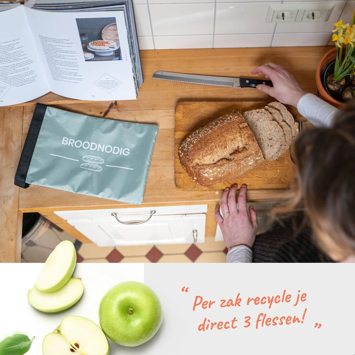 BROODNODIG® - Herbruikbare Boterhamzak - Van 100% Gerecyclede PET-flessen - Ideaal Als Diepvrieszakjes - Lunchzak - Herbruikbaar Boterhamzakje - Foodwrap - Lunchbox - 30x20cm - Pastel Groen 10 BROODNODIG® - Herbruikbare Boterhamzak - Van 100% Gerecyclede PET-flessen - Ideaal Als Diepvrieszakjes - Lunchzak - Herbruikbaar Boterhamzakje - Foodwrap - Lunchbox - 30x20cm - Pastel Groen - Afbeelding 8