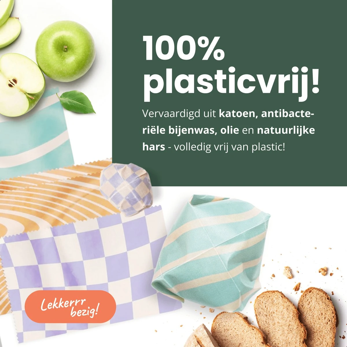 BROODNODIG® - Bijenwas Wraps (Bijenwas Doek) - Set Van 4 - 1S, 2M, 1L - Foodwrap - Beeswax Wraps - Bee Wrap - Beewax - Bijenwasdoek - Zero Waste - Duurzaam Cadeau - Herbruikbaar Boterhamzakje 10 BROODNODIG® - Bijenwas Wraps (Bijenwas Doek) - Set Van 4 - 1S, 2M, 1L - Foodwrap - Beeswax Wraps - Bee Wrap - Beewax - Bijenwasdoek - Zero Waste - Duurzaam Cadeau - Herbruikbaar Boterhamzakje - Afbeelding 8