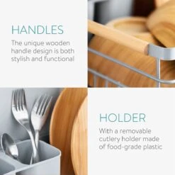 Navaris Afdruiprek Met Uitneembare Bestekhouder - Afwasrek Met Losse Lekbak - Vaatwasrek Met Plateau - Voor Bestek, Borden, Schalen En Pannen -Huishoudelijke Artikelen Winkel 1200x1200 1175