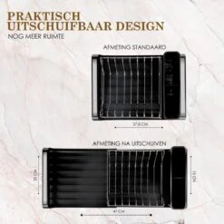 MIRI Afdruiprek – Afwasrek – Uitschuifbaar – Met Lekbak In Gootsteen – Afwas – Roestvrij Staal – Zwart 12 MIRI Afdruiprek – Afwasrek – Uitschuifbaar – Met Lekbak In Gootsteen – Afwas – Roestvrij Staal – Zwart -Huishoudelijke Artikelen Winkel 1200x1200 1186