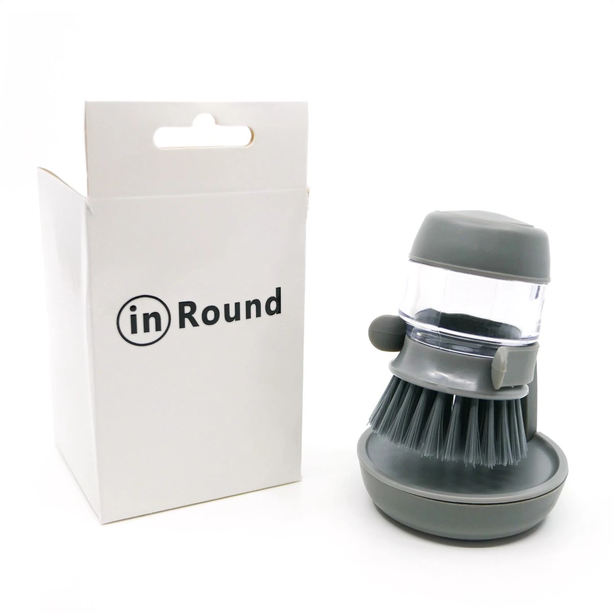 In Round Afwasborstel Met Zeepdispenser / Zeepreservoir – Inclusief Houder – Grijs – Afwas Borstel – Zeep Handborstel – Doseerpomp – Afwasmiddel Dispenser – Navulbaar 4 In Round Afwasborstel Met Zeepdispenser / Zeepreservoir – Inclusief Houder – Grijs – Afwas Borstel – Zeep Handborstel – Doseerpomp – Afwasmiddel Dispenser – Navulbaar - Afbeelding 2