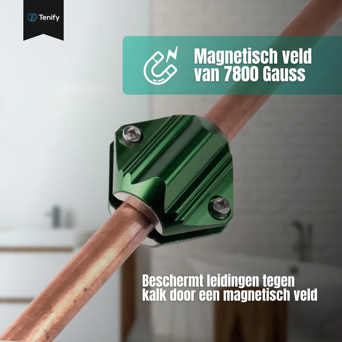 Tenify Magnetische Waterontharder - 7800 Gauss - Douche Filter - Waterverzachter - Waterontkalker - Antikalk Magneet - Waterleiding - Kalkaanslag 4 Tenify Magnetische Waterontharder - 7800 Gauss - Douche Filter - Waterverzachter - Waterontkalker - Antikalk Magneet - Waterleiding - Kalkaanslag - Afbeelding 2