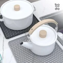 BODO Gootsteenmat Siliconen Donker Grijs - 34.5 X 34.5 Cm - Keuken Accessoires - Gootsteen Beschermer - Onderzetters Siliconen - Anti Kras -Huishoudelijke Artikelen Winkel 1200x1200 1398