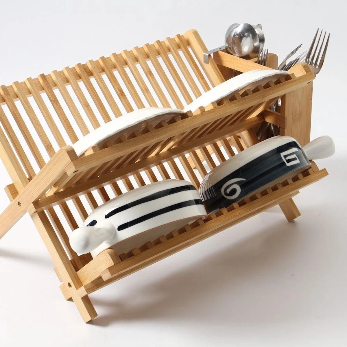 Merkloos Decopatent® Afdruiprek Voor Afwas - Bamboe - Hout - Inklapbaar Afdruiprek - Afwasrekje Inclusief Bestekhouder - Afwas Druiprek 7 Merkloos Decopatent® Afdruiprek Voor Afwas - Bamboe - Hout - Inklapbaar Afdruiprek - Afwasrekje Inclusief Bestekhouder - Afwas Druiprek - Afbeelding 5