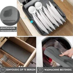 Afdruiprek Met Lekbak - Inclusief Afdruipmat - Opvouwbaar - Afwasrek Met Uitneembare Bestekhouder - Voor Bestek, Borden, Pannen En Schalen 12 Afdruiprek Met Lekbak - Inclusief Afdruipmat - Opvouwbaar - Afwasrek Met Uitneembare Bestekhouder - Voor Bestek, Borden, Pannen En Schalen -Huishoudelijke Artikelen Winkel 1200x1200 1449