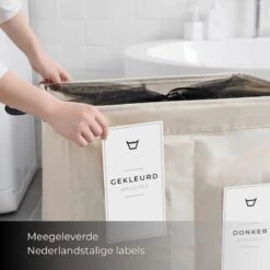 Wasmand 3 Vakken - Hotel Wassorteerder - NL Opdruk & Wielen - Opvouwbaar - Hotel - 100 Liter -Huishoudelijke Artikelen Winkel 1200x1200 1532