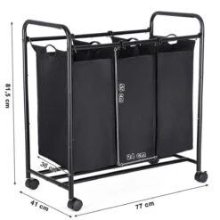 Songmics Wassorteerder – Wasmand – Wasbox – Waswagen – Was Sorteren - Wascollector – Zwart -Huishoudelijke Artikelen Winkel 1200x1200 1536