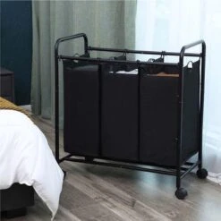 Songmics Wassorteerder – Wasmand – Wasbox – Waswagen – Was Sorteren - Wascollector – Zwart -Huishoudelijke Artikelen Winkel 1200x1200 1541