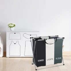 Wasmand 3 Vakken 90L - Opvouwbare Wassorteerder Met NL Opdruk - Aluminium Frame - -Huishoudelijke Artikelen Winkel 1200x1200 1546