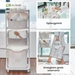 Life’s Green® - Wasmand - Wasmand 3 Vakken - Wassorteerder - Ophangbaar -Huishoudelijke Artikelen Winkel 1200x1200 1574