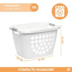 LaundrySpecialist Wasmand Met Soft Grip Handvaten – 35 X 28 X 29 Cm – 28 Liter – Wit 10 LaundrySpecialist Wasmand Met Soft Grip Handvaten – 35 X 28 X 29 Cm – 28 Liter – Wit -Huishoudelijke Artikelen Winkel 1200x1200 1589