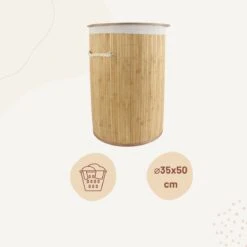 Orange85 Wasmand - Met Deksel - Rond Bamboe - 48 Liter - Bruin - 35x50 Cm - Wasmanden -Huishoudelijke Artikelen Winkel 1200x1200 1595